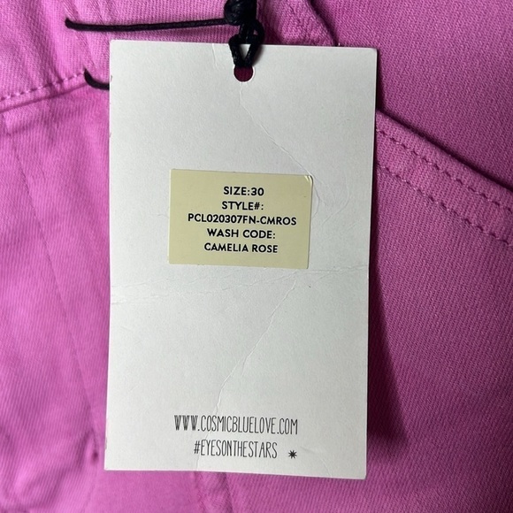Cosmic Blue Love Jonah Jean Shorts w/ Patch Pockets in Camelia Rose Size 30 NWT! - Picture 2 of 6